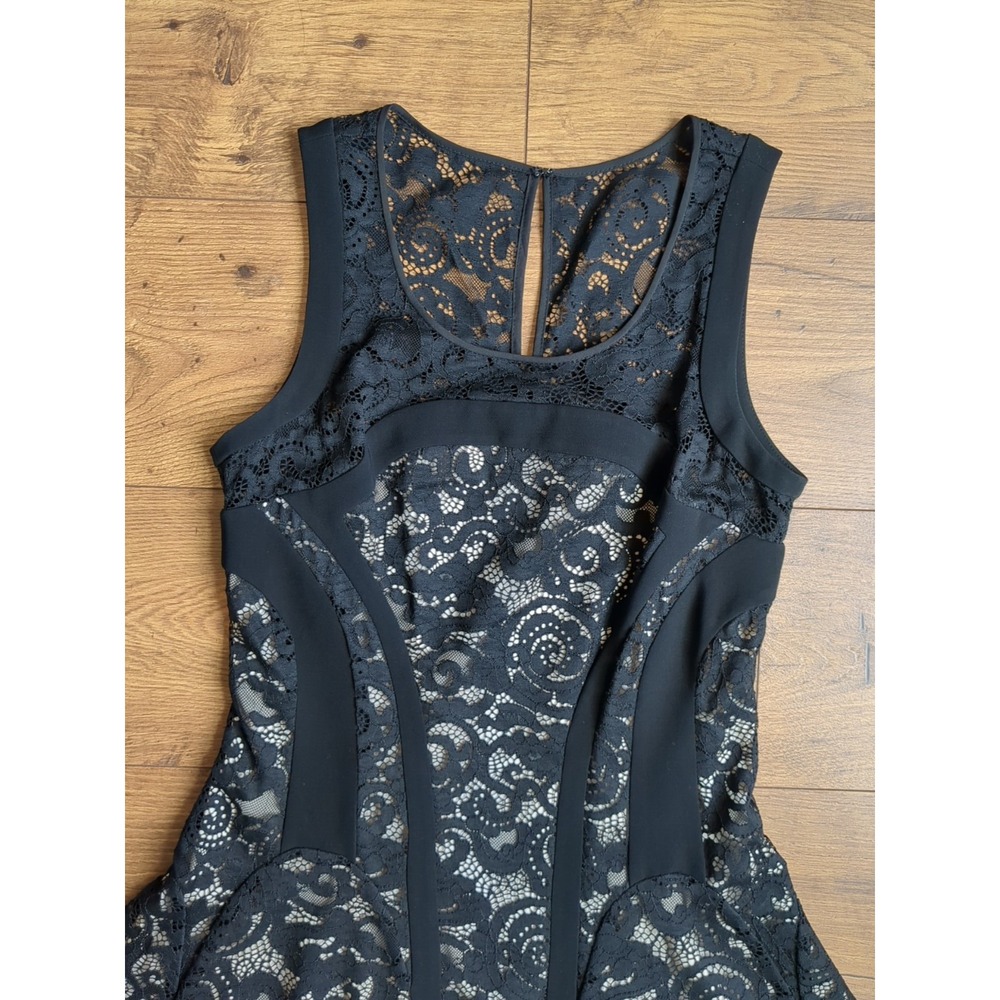 Diane‎ Von Furstenburg Kala Lace Dress Sz 4 Sleeveless Black - Picture 4 of 16
